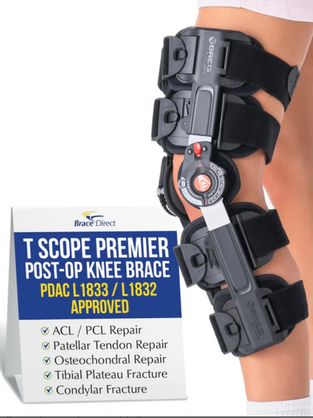 Breg T Scope Premier Post-Op knee brace sz REG